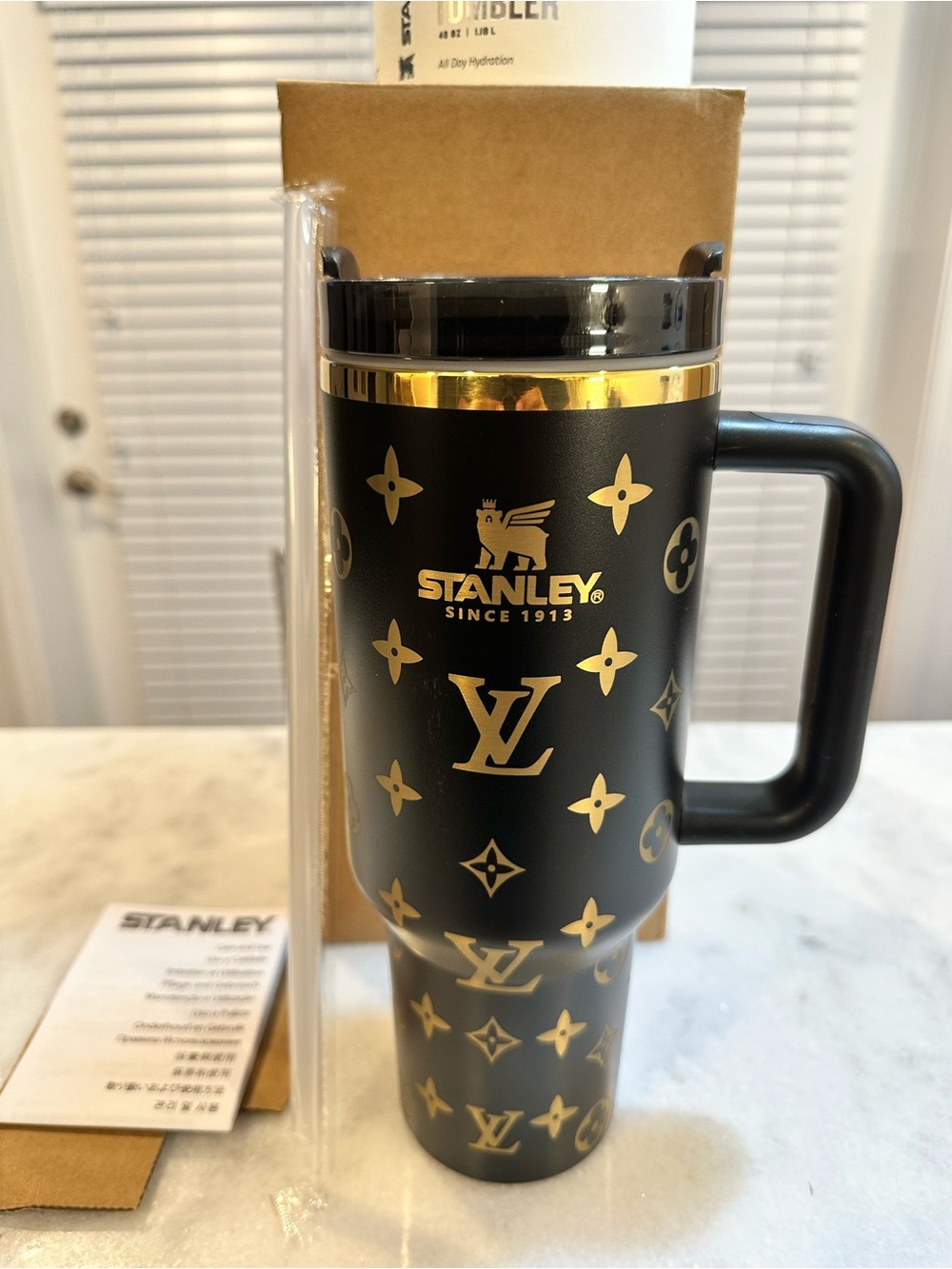 Stanley Louis Vuitton Unique Collaboration 40oz Black & Gold Tumbler